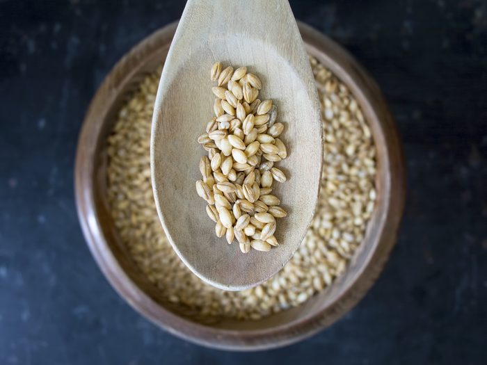 bowl and spoon of barley