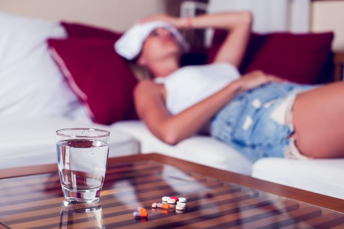 woman sleeping trouble pills medication