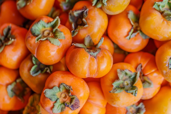 Persimmons fruit at the farmers market