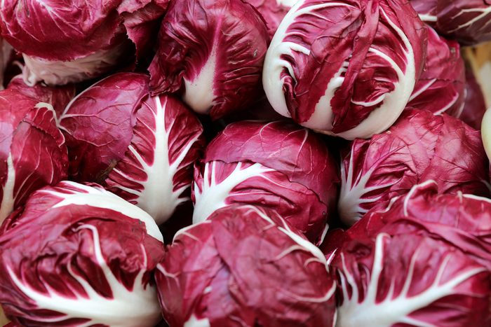 Fresh Radicchio Lettuce on Farmers Market in Italy