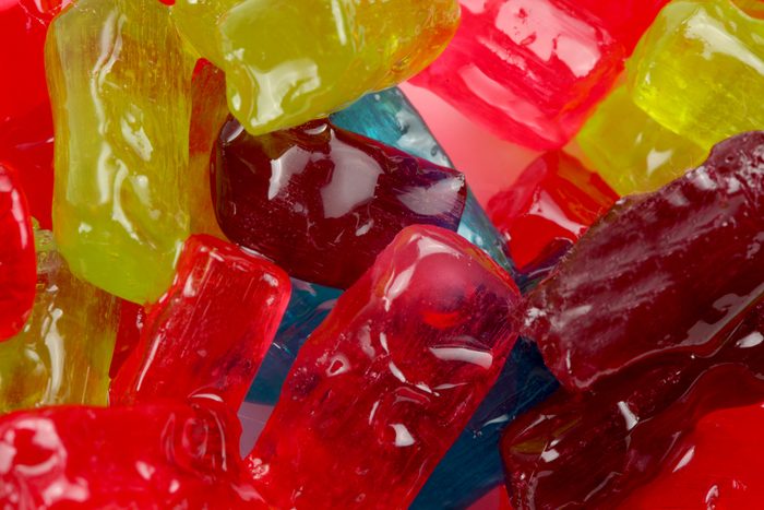 macro of colorful hard candy