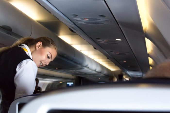 flight attendant on a plane