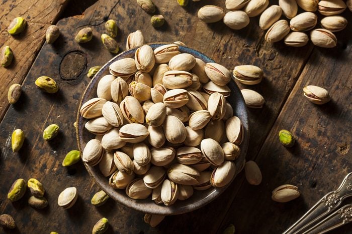 Raw Organic Pistachio Nuts in a Bowl
