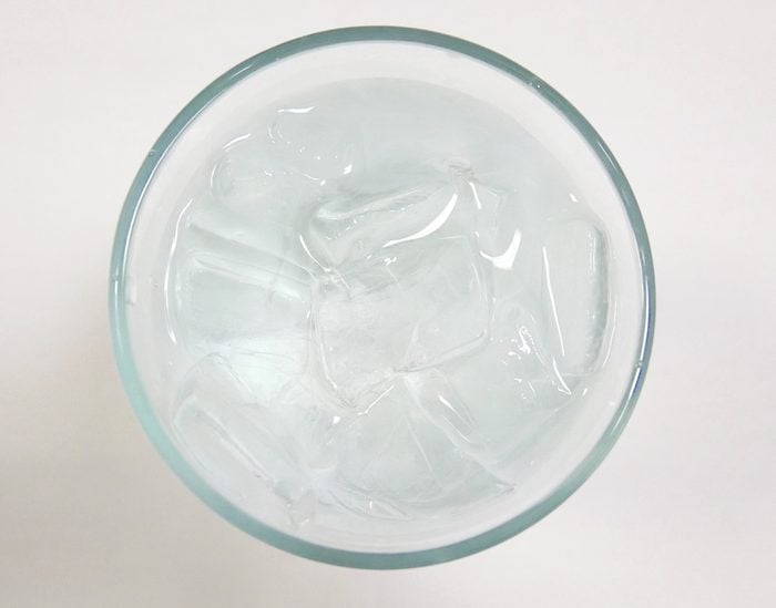 Top view glass of water