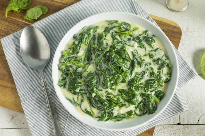 Creamy Homemade Creamed Spinach with Onion and Garlic