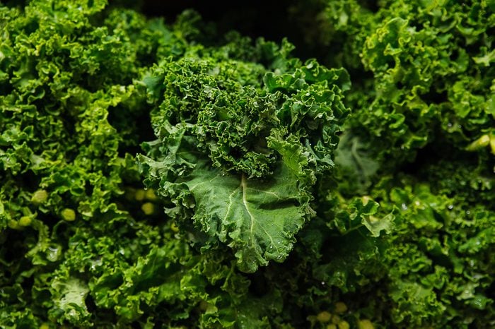 close up of leafy green kale