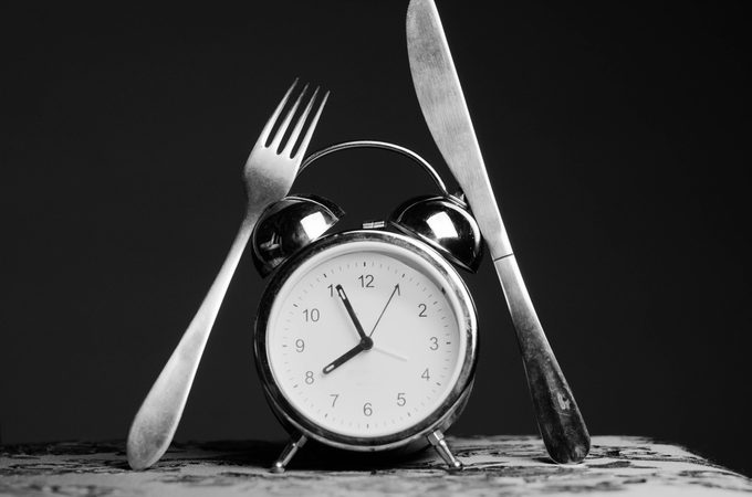 alarm clock fork and knife