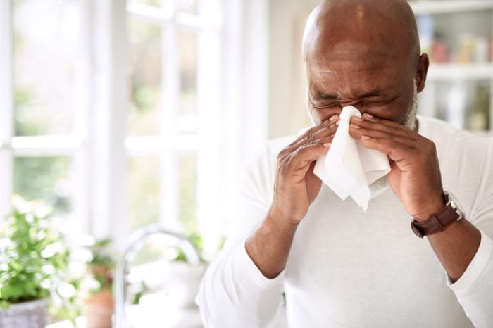 man with seasonal allergies