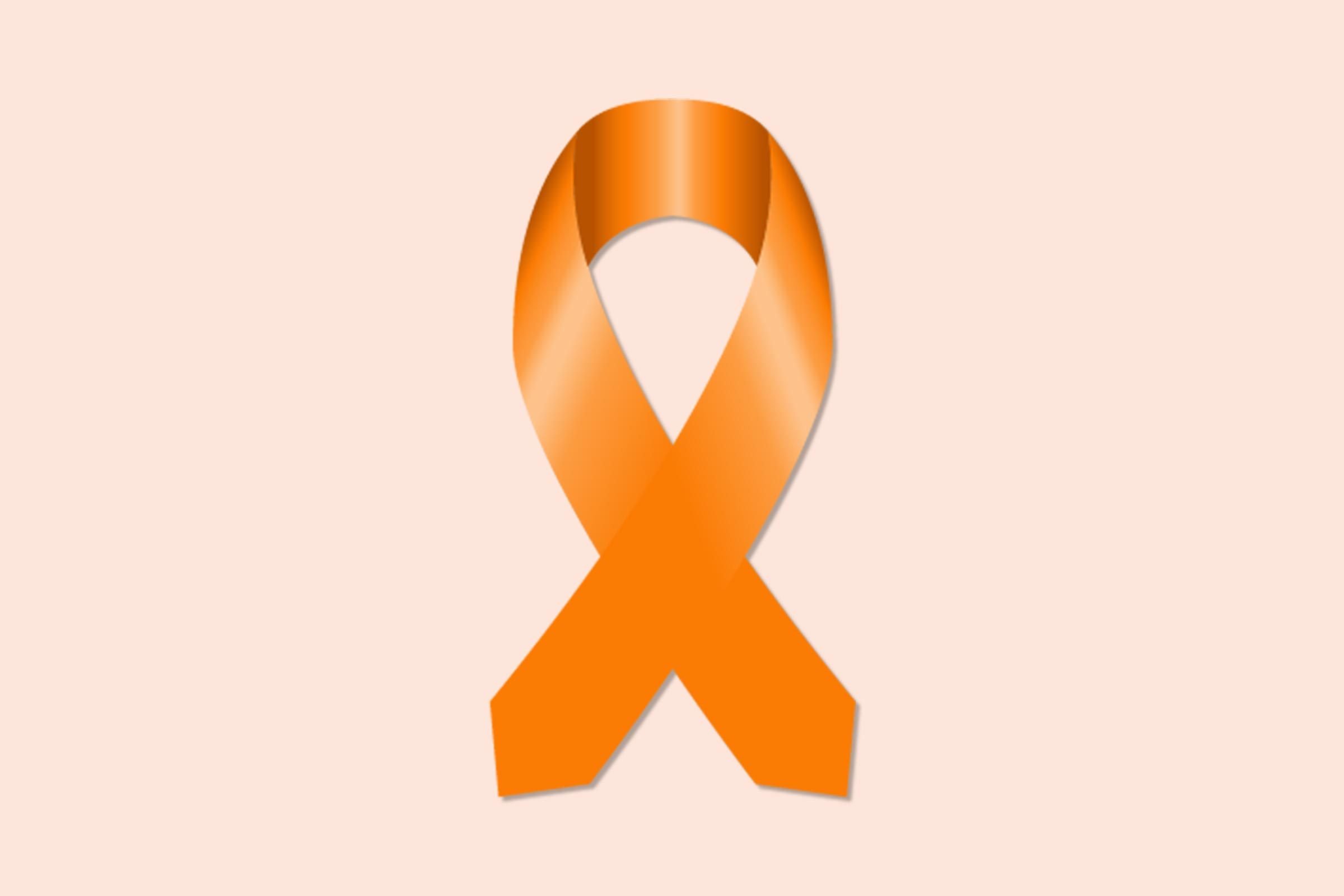 orange cancer ribbon for kidney cancer and leukemia