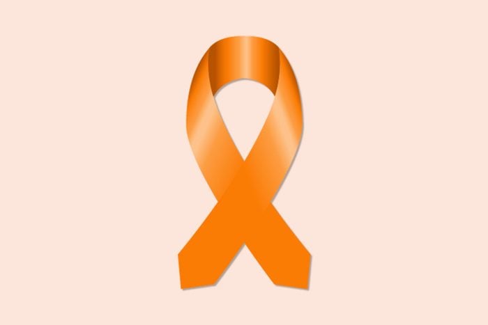 orange cancer ribbon for kidney cancer leukemia