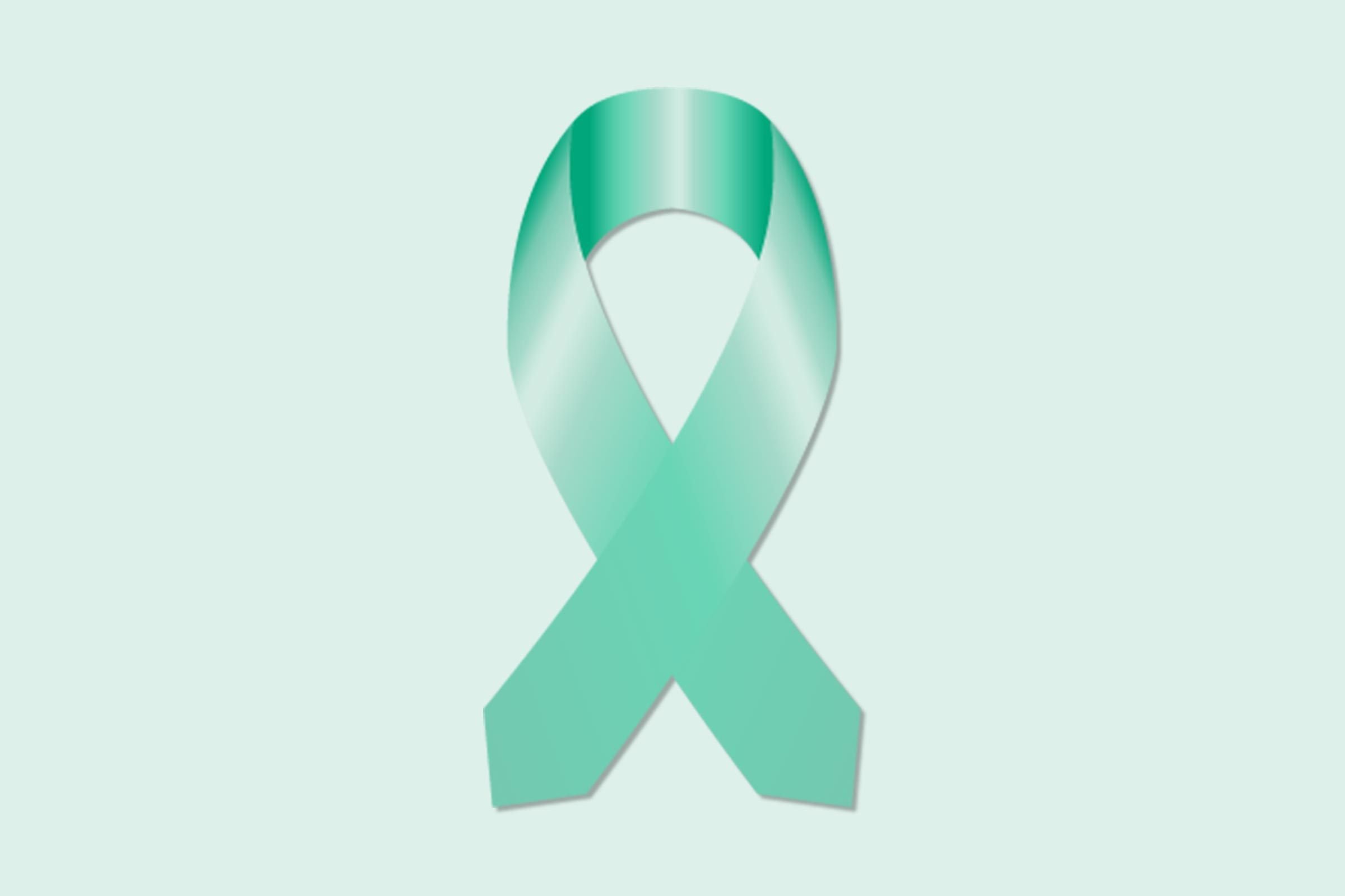 teal ribbon for ovarian cancer