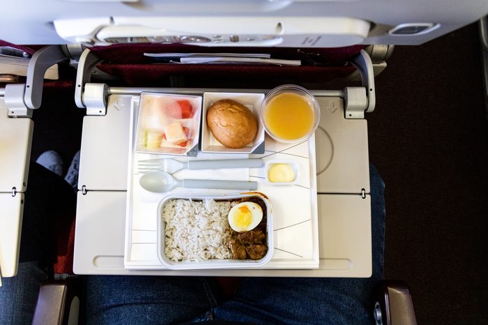 airplane airline food top view meal plane
