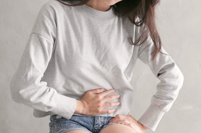 Woman suffer from stomach pain 