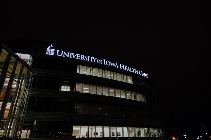 Coralville, Iowa, USA - 1/2019: University of Iowa Hospitals clinical building.