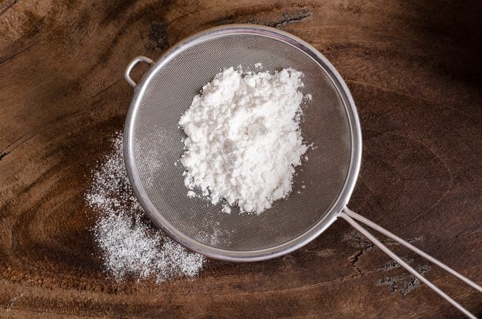 flour in a sieve