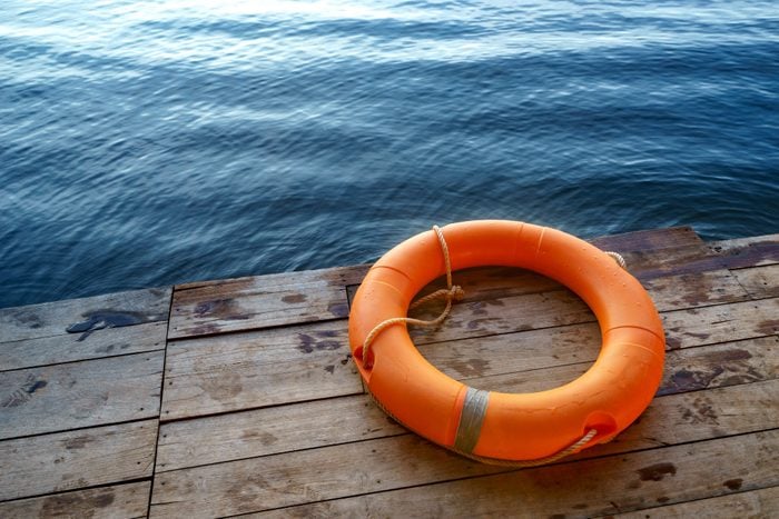 Orange lifebuoy,All Water rescue emergency equipment.