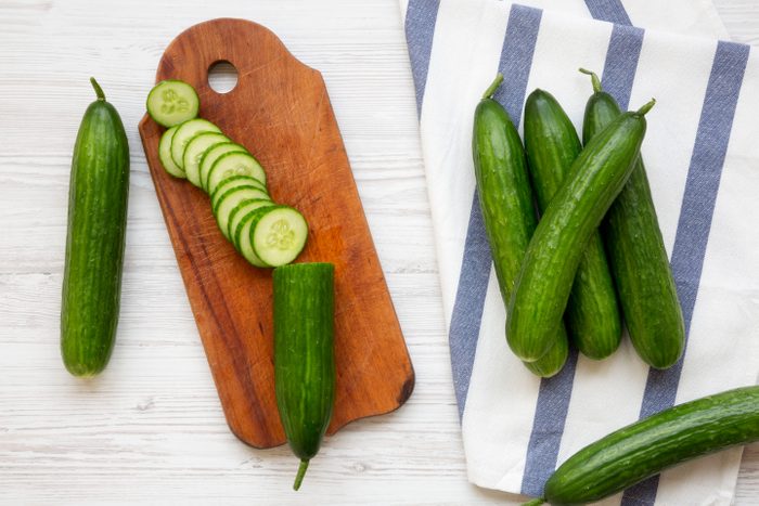 Fresh raw green cucumbers