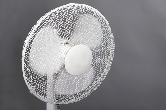 The picture is ventilation fan. Ventilation fan is spinning.