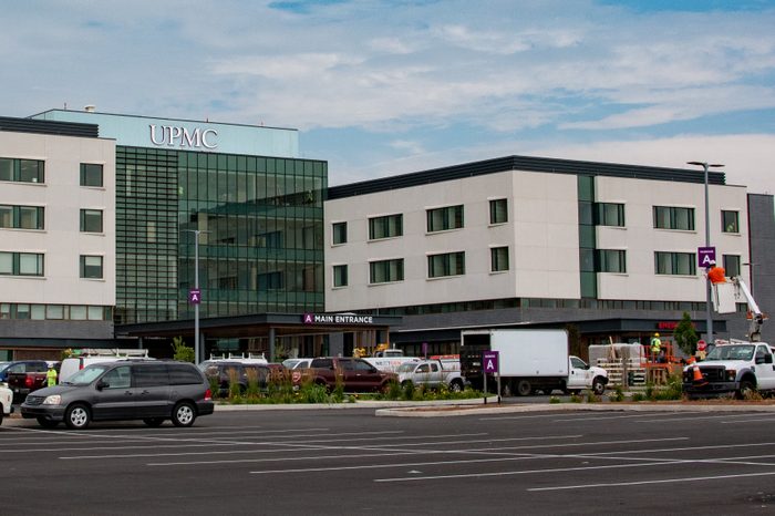 York, PA / USA - July 22 2019: The new UPMC hospital under construction