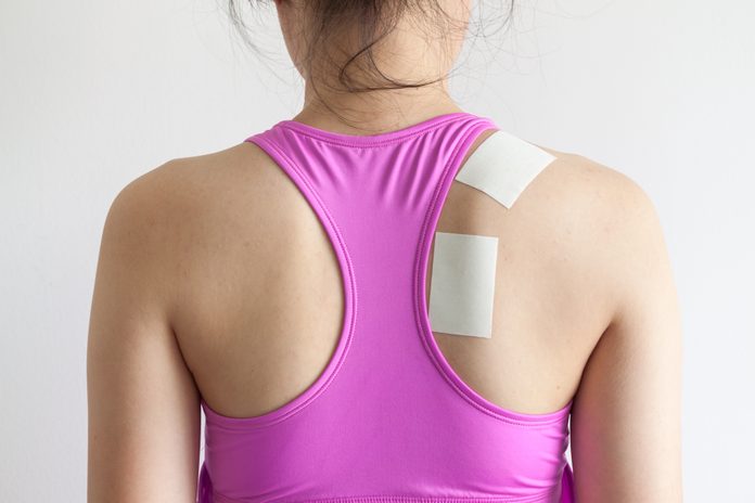 Neck and shoulder pain after exercise and training, office syndome for worker pain patch