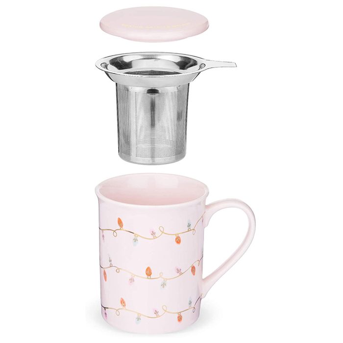 pinky up ceramic tea mug and infuser