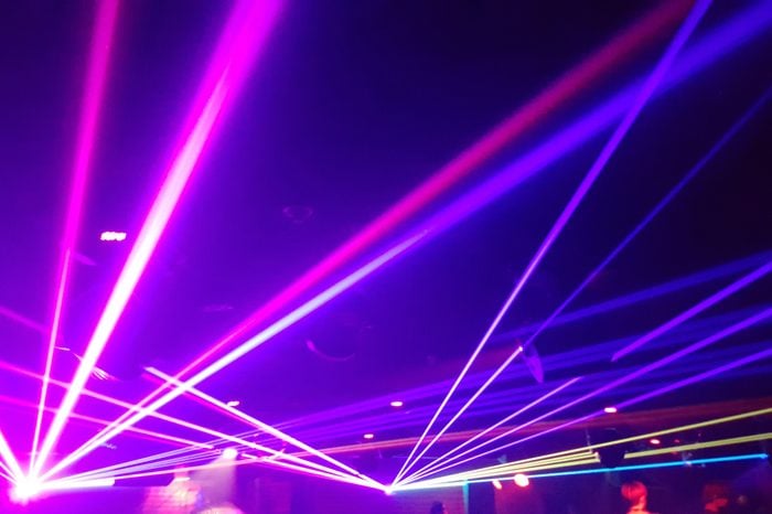 lasers in a nightclub