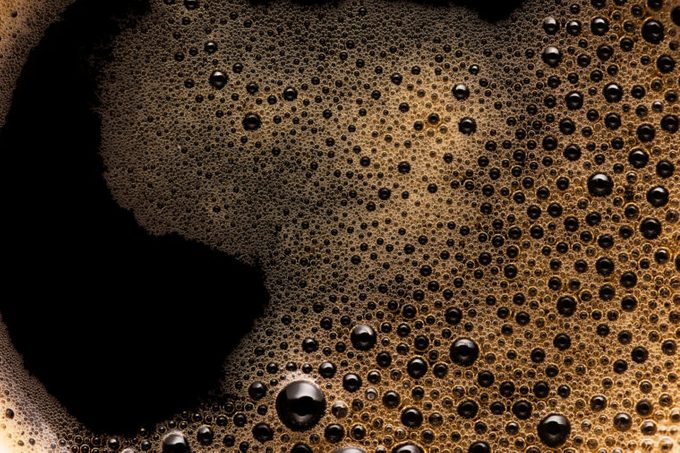 extreme close up of black coffee