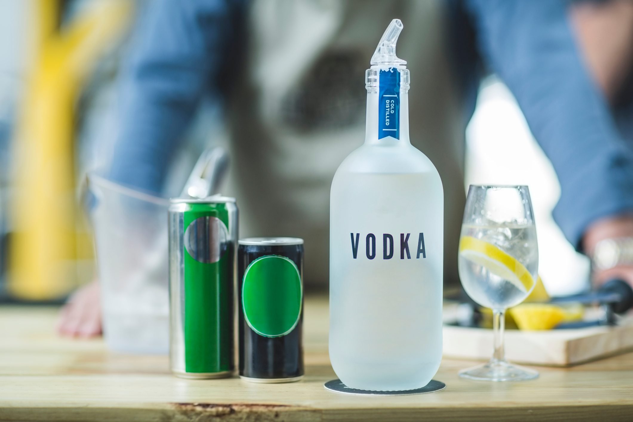 bottle of vodka on counter