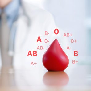 blood type concept with doctor in the background