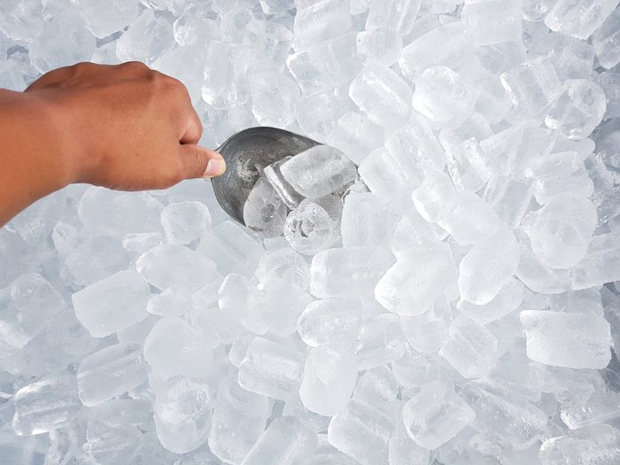 scooping ice