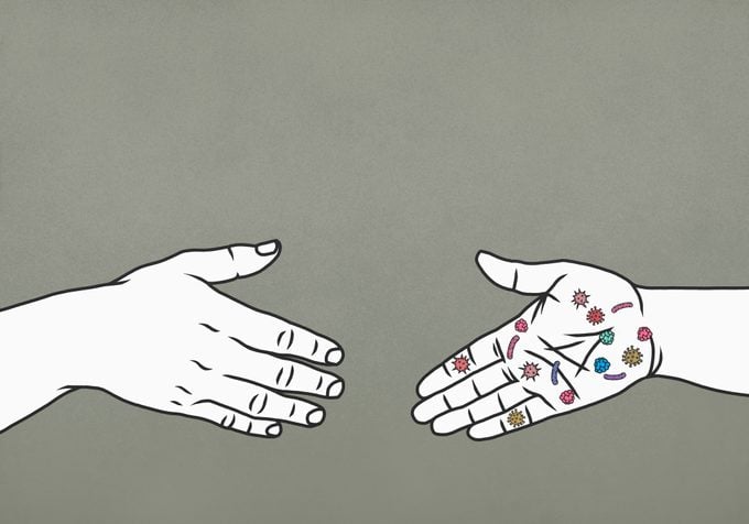 germs on hand illustration