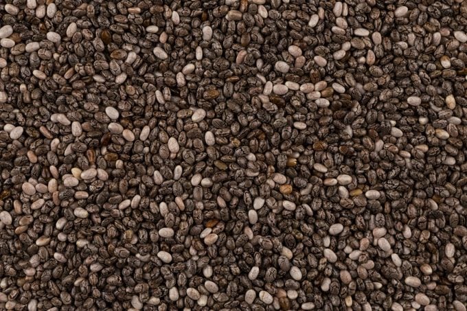 Top view on chia seeds. Can be used for background