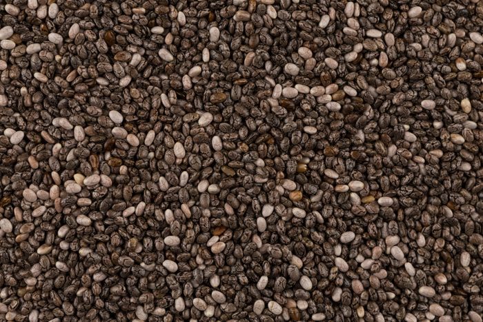 Top view on chia seeds. Can be used for background