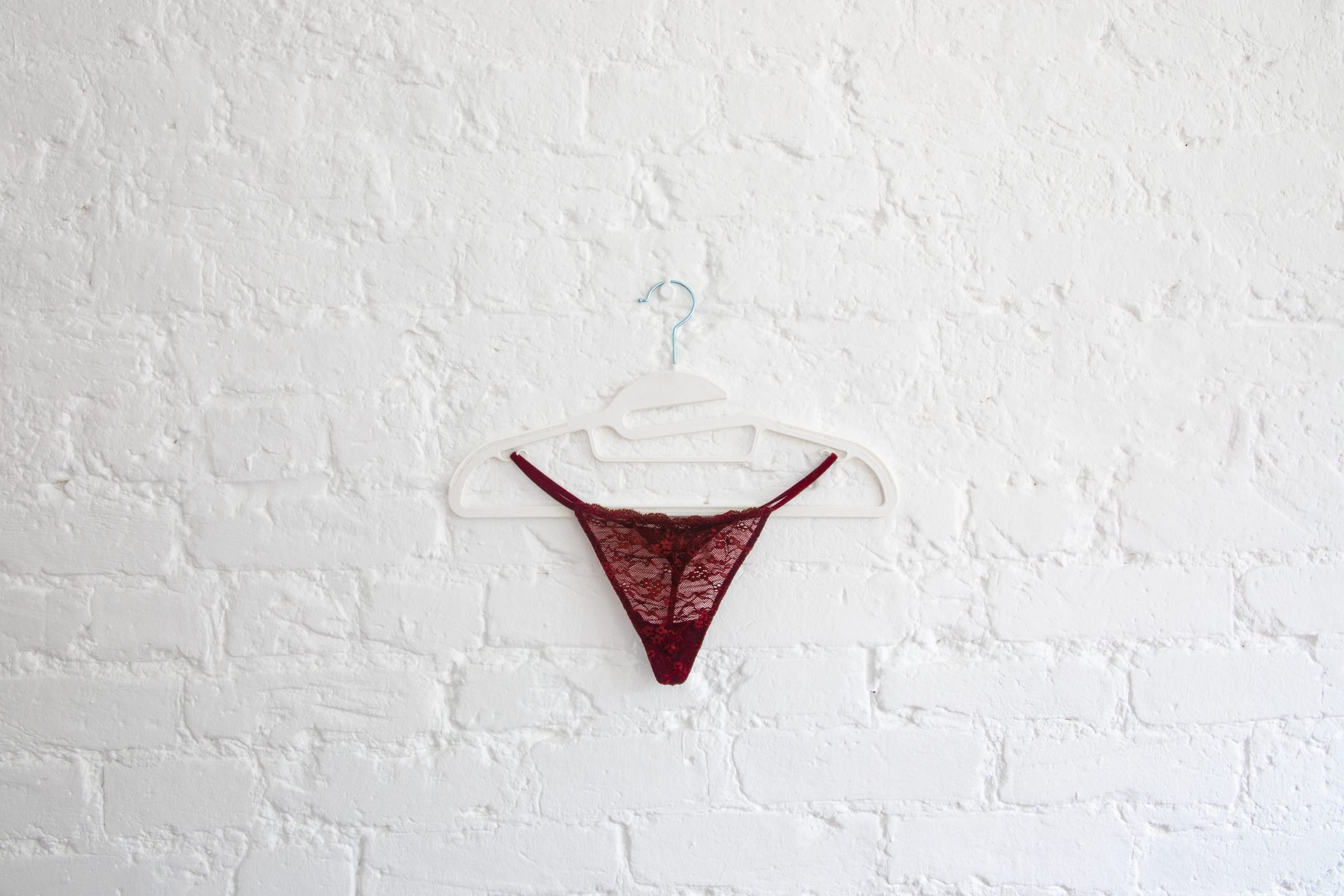 All-over lace red women brief