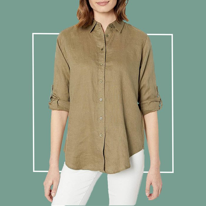 LAUREN Ralph Lauren Roll-Tab-Sleeve Linen Shirt