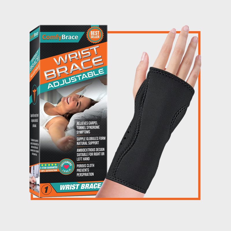 ComfyBrace-Premium Lined Wrist support. /Wrist Strap/Carpal Tunnel Wrist  Brace/Arthritis Hand Support -Fits Both Hands-Adjustable Fitted