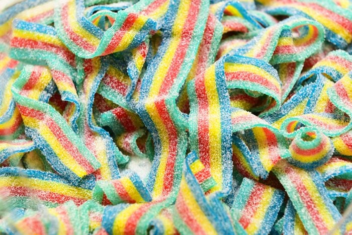 sour candy full frame close up