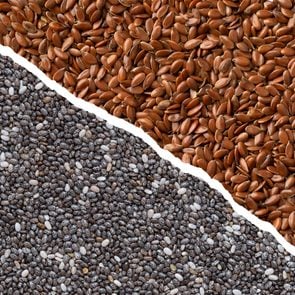 chia seeds and flaxseeds full frame