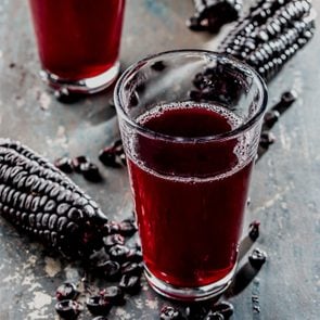 PERUVIAN PURPLE CORN DRINK. Chicha morada purple sweet traditional peruvian corn drink.