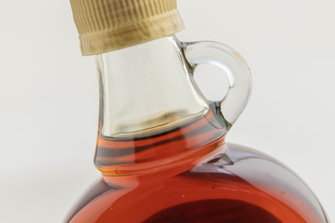 maple syrup bottle close up