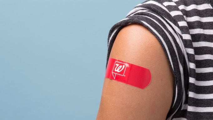 walgreens flue shot band aid on arm