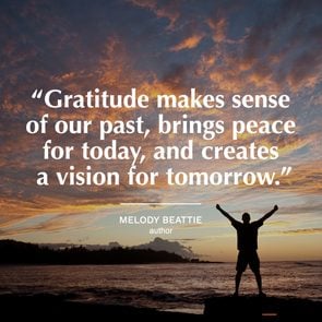 gratitude quote on image of sunset