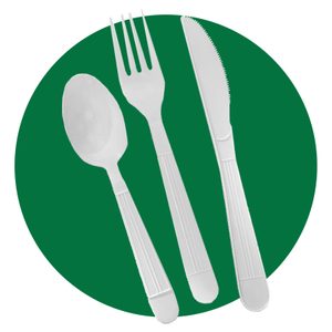 AmazonBasics 360 Piece Plastic Cutlery Set