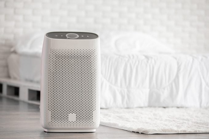 Air purifier in bedroom