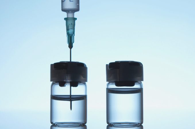 Two Vaccine bottles side by side