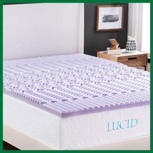 Lucid 2 Inch 5 Zone Lavender Memory Foam Mattress Topper