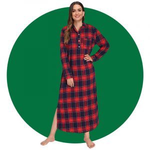 Latuza Womens Plaid Flannel Nightgowns
