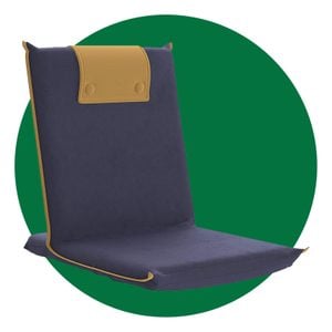 Bonvivo Easy Iii Padded Folding Floor Chair Blue And Beige