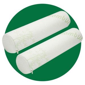 Allsett Bamboo Cervical Neck Roll Memory Foam Pillow