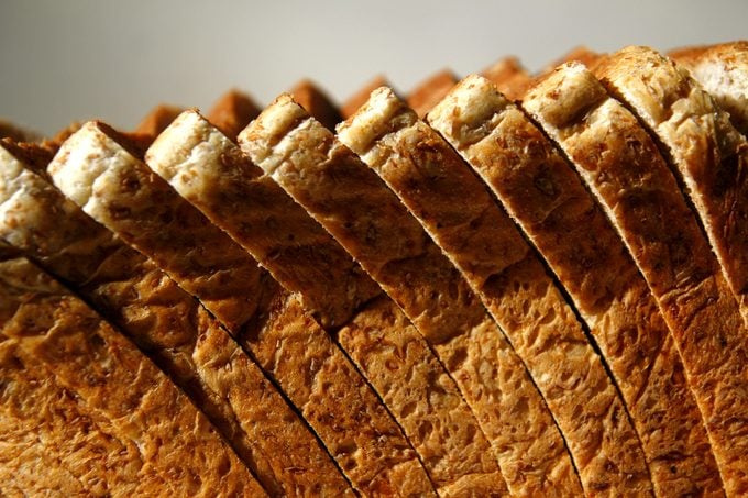 Close-up van sneetjes brood